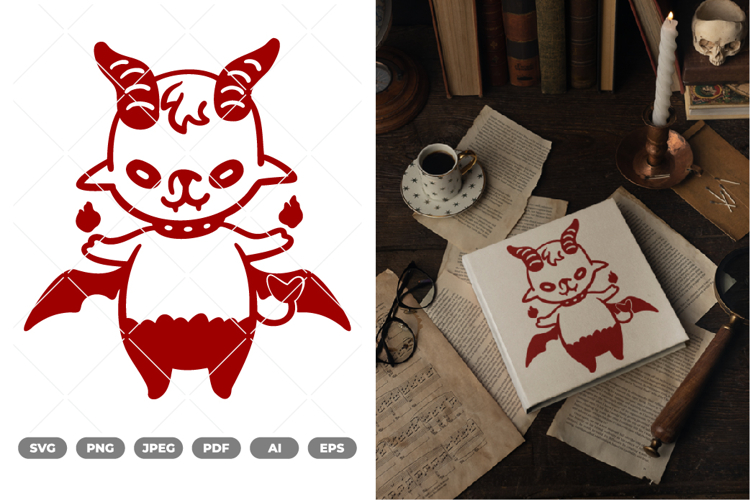 Chibi Satan Goat SVG & Clipart