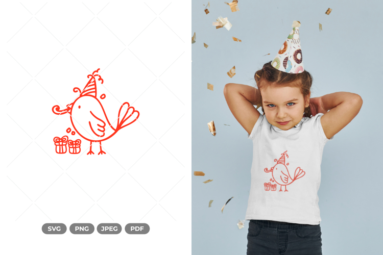 Birthday Bird SVG & Clipart