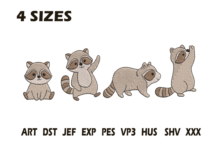 Cute Raccoon Machine Embroidery Design