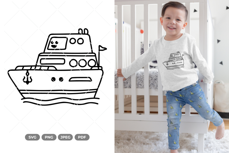 Cute Boat SVG & Clipart