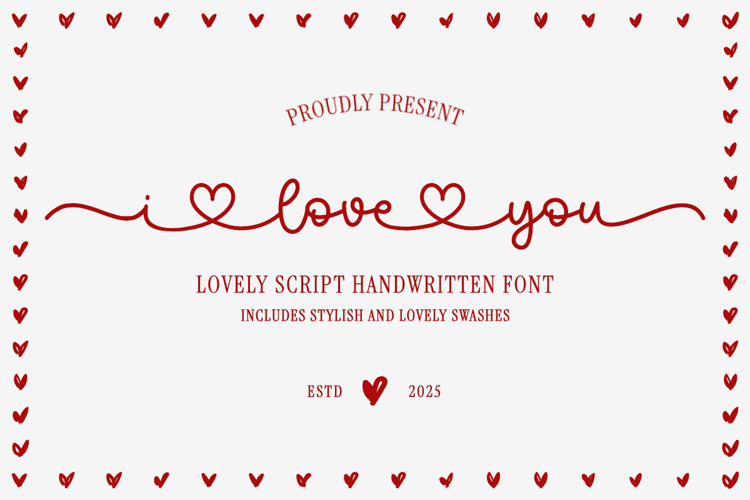 I Love You - Invitation Font example image 1