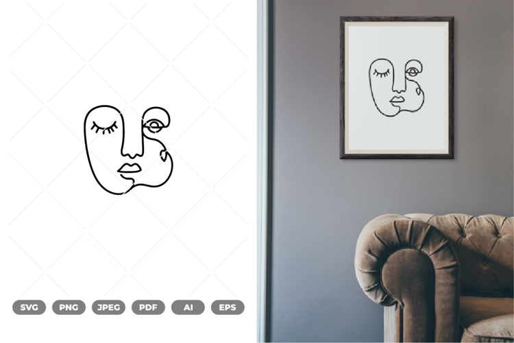 Minimalism Abstract Face SVG & Clipart