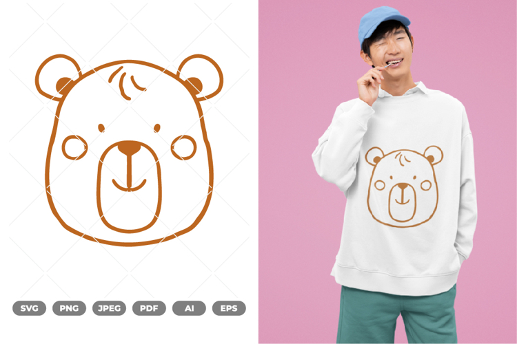 Bear Face Svg Image 7
