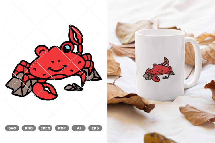 Crab Colored SVG   Clipart