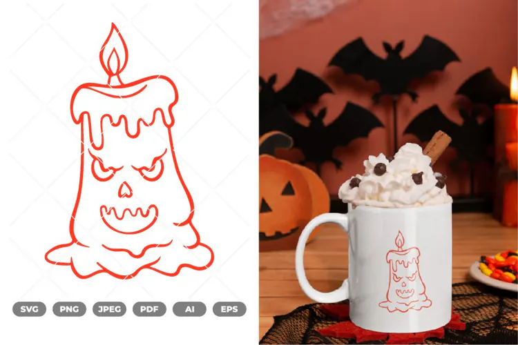 Scary Candle SVG & Clipart
