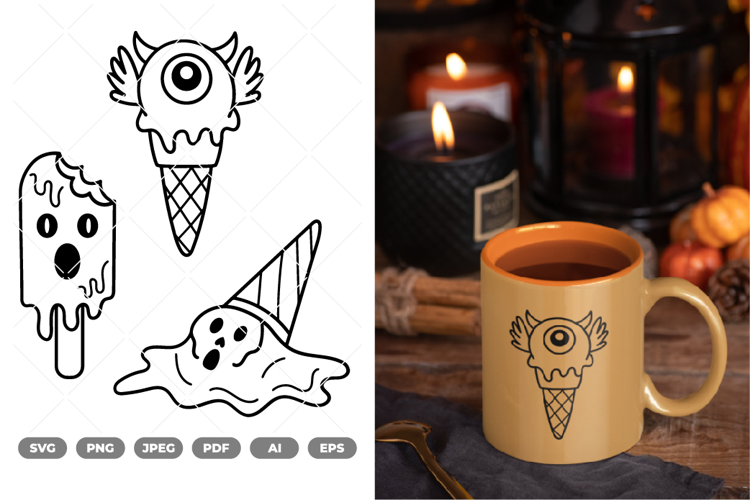 Scary Ice Cream SVG & Clipart