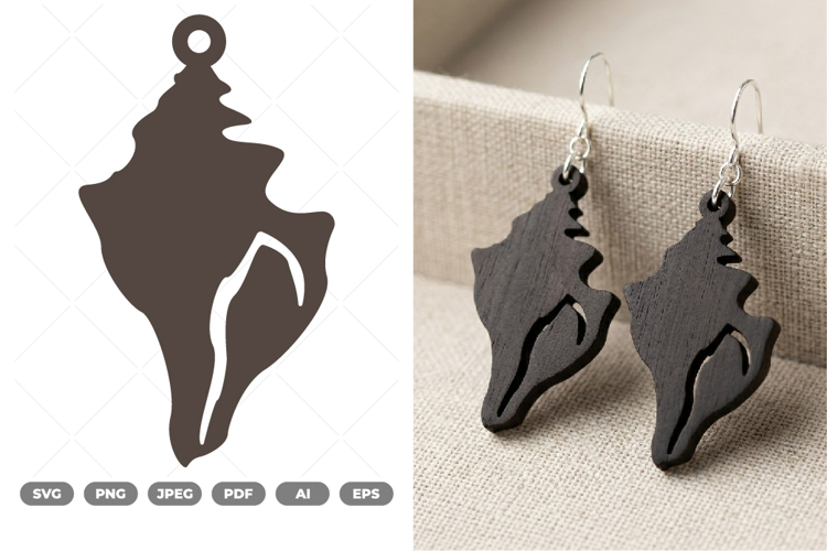 Seashell Earring SVG   Clipart