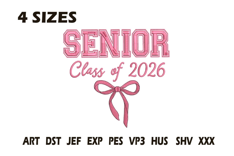Senior Class of 2026 Embroidery Design example image 1