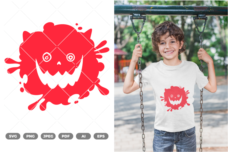 Splash Monster SVG   Clipart