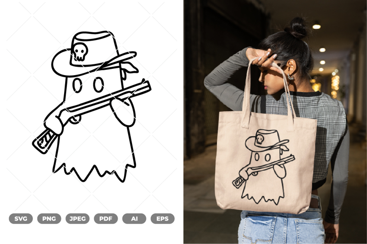 Ghost Cowboy SVG & Clipart