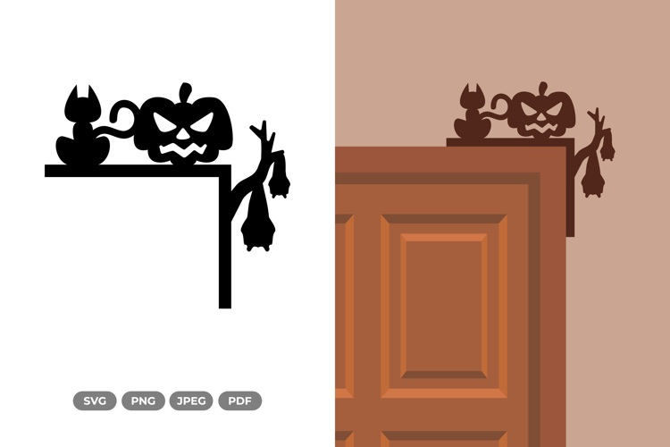 Halloween Door Corner SVG & Clipart