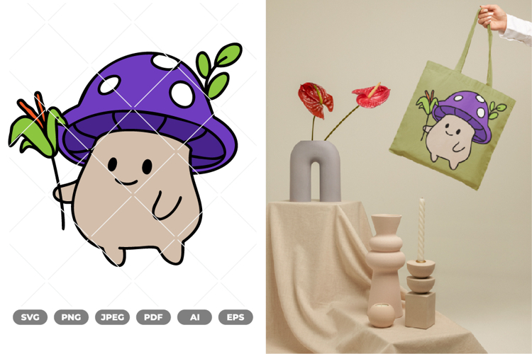 Cute Mushroom Colored SVG & Clipart example image 1