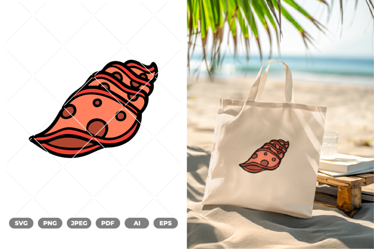 Seashell Colored SVG   Clipart