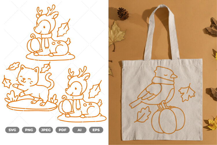 Autumn Animal SVG & Clipart example image 1
