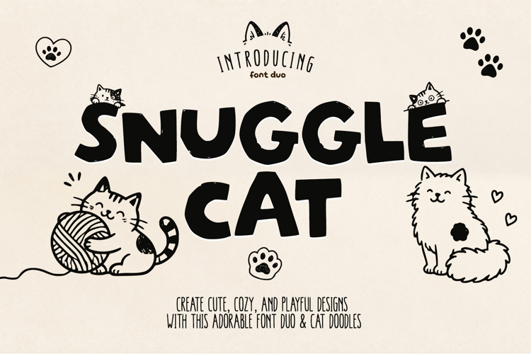 Snuggle Cat Font Duo