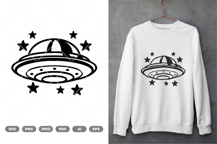 UFO SVG & Clipart example image 1