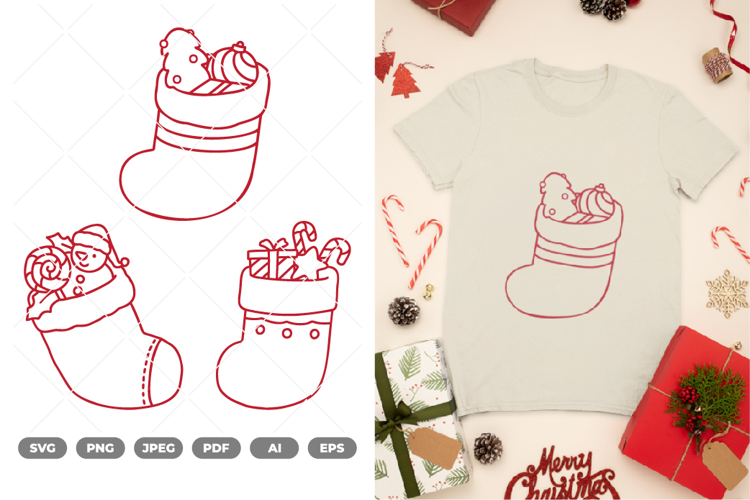 Christmas Sock SVG & Clipart