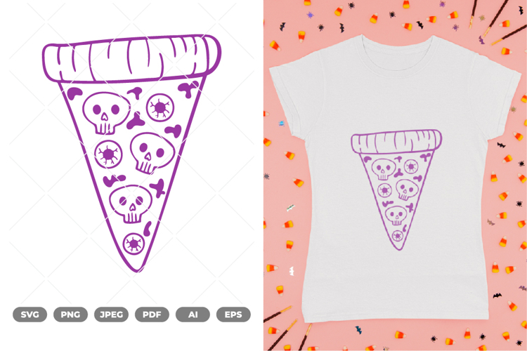 Pizza Skull SVG & Clipart