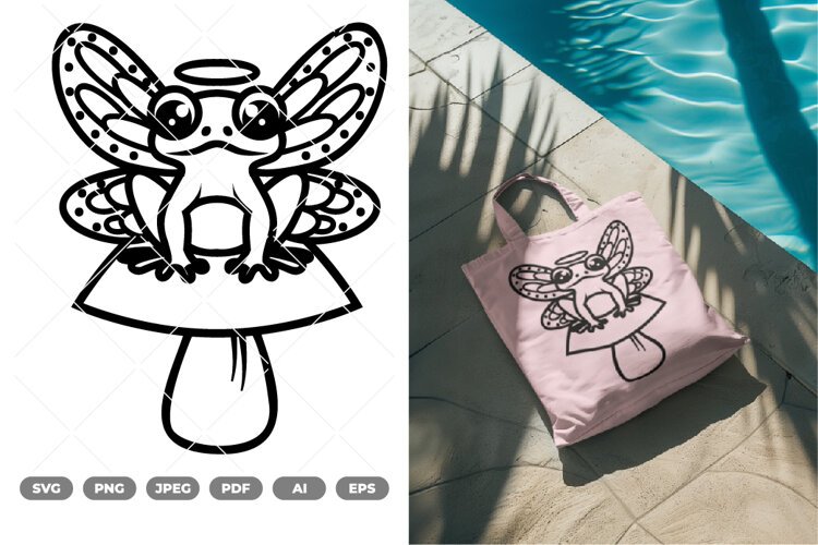 Fairy Frog SVG & Clipart example image 1