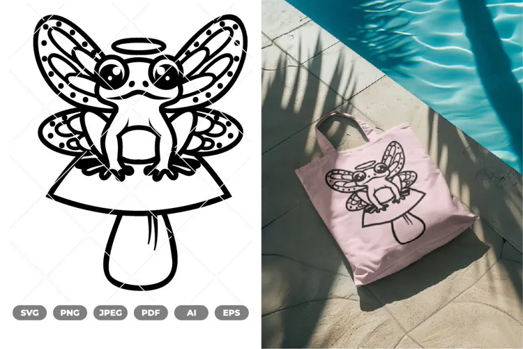 Fairy Frog SVG & Clipart