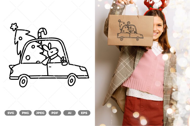Christmas Car SVG & Clipart example image 1
