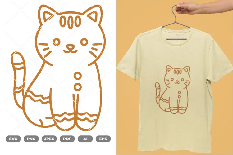 Cat Ginger Bread SVG & Clipart