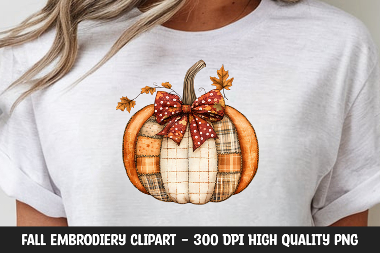 Autumn Ribbon Bow Pumpkin Clipart