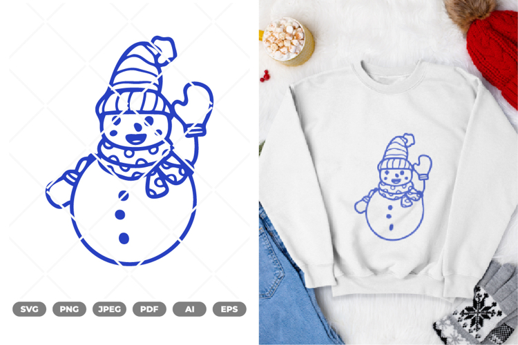 Happy Snowman SVG & Clipart