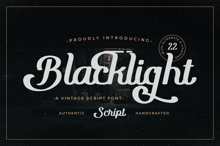 Blacklight - A Vintage Script Font example image 1