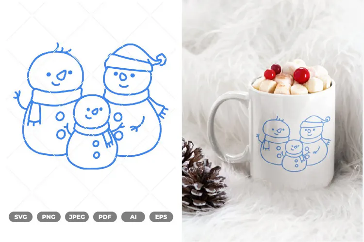 Snowman Family SVG & Clipart