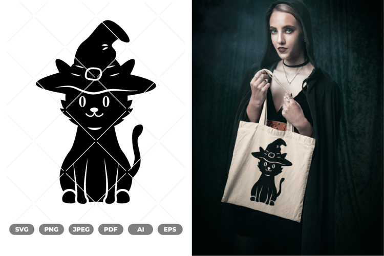 Cat Witch SVG & Clipart