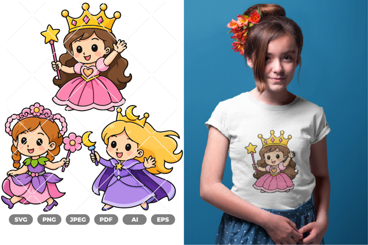 Chibi Princess Colored SVG & Clipart