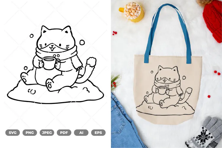 Winter Cat SVG & Clipart