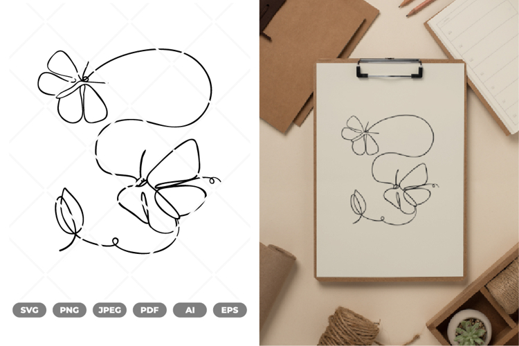 Outline Butterfly Clipart Image 5