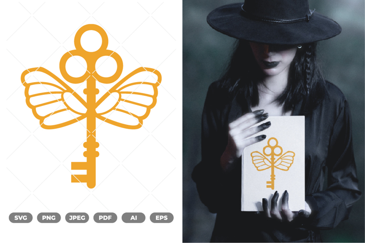 Winged Key SVG & Clipart