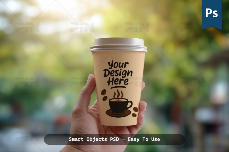 Coffee Paper Cup Mockup - Realistic PSD Template example image 1