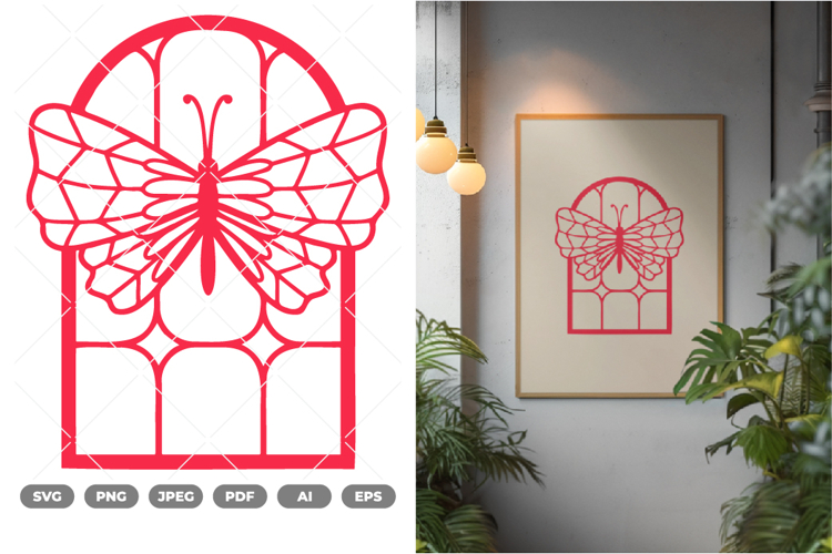 Butterfly Stained Glass SVG & Clipart