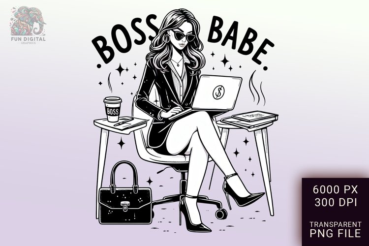 Boss Babe Charm - Empowering Businesswoman PNG Clip Art