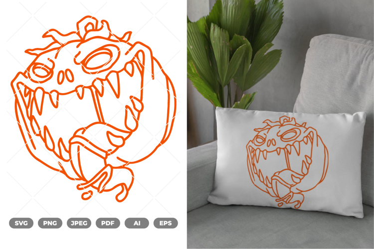 Monster Pumpkin SVG & Clipart