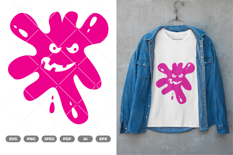 Splash Monster SVG & Clipart