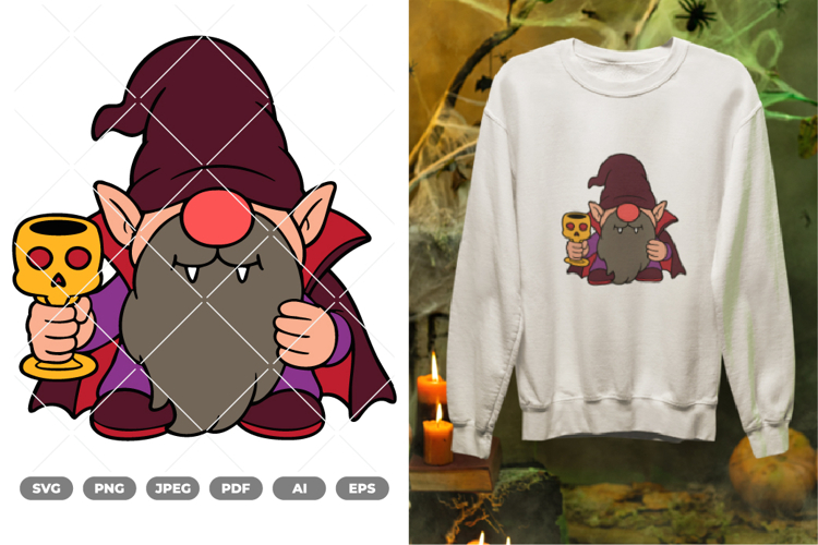 Halloween Gnome Colored SVG & Clipart