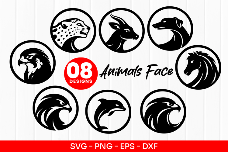 Animals Face Logo Wild Animal Head Vector | SVG PNG EPS
