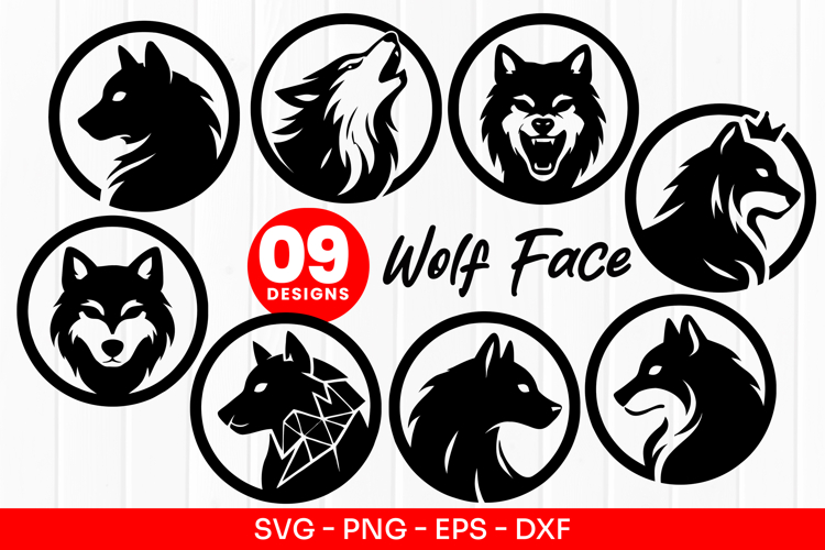 Wolf Face Logo Wolf Head Silhouette Vector | SVG PNG EPS