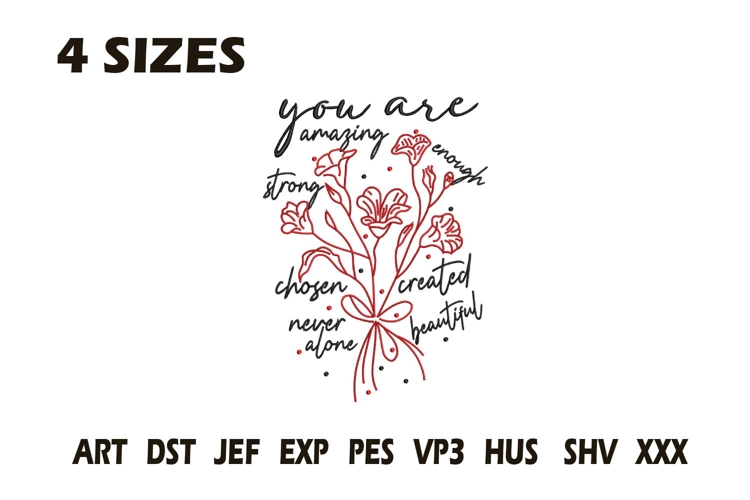 You Are Enough Embroidery Design