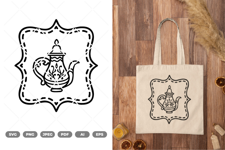 Vintage Tea Illustration SVG   Clipart
