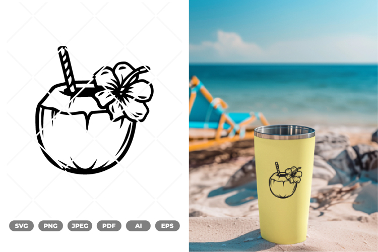 Coconut Drink SVG   Clipart