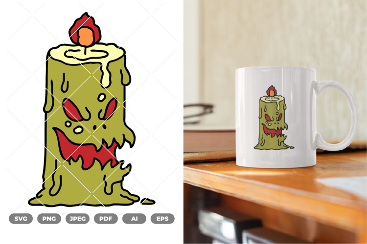 Candle Monster Colored SVG & Clipart