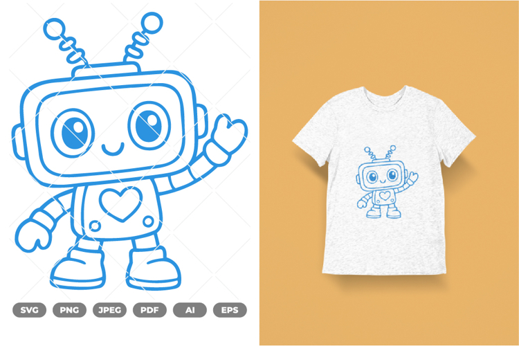 Chibi Robot SVG   Clipart