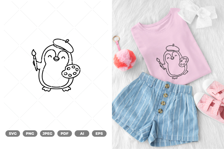 Kawaii Penguin SVG & Clipart