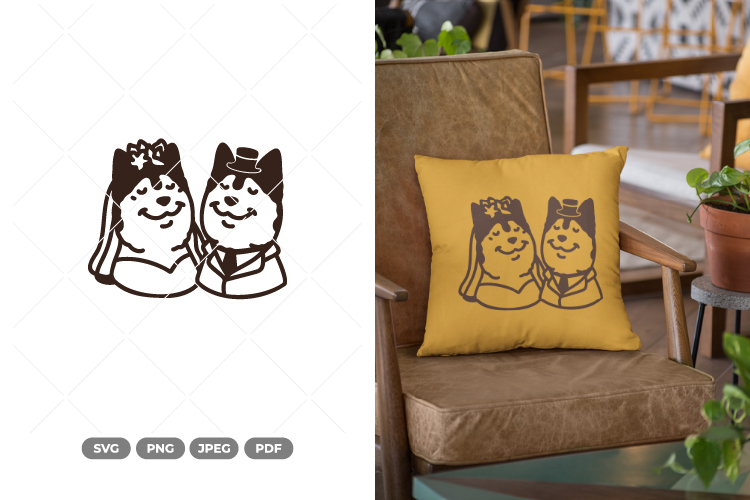 Dog Bride and Groom SVG & Clipart